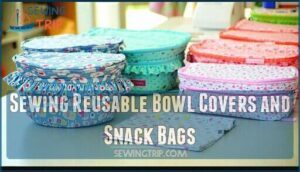 sewing reusable bowl covers and snack bags