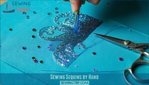 sewing sequins by hand