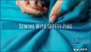 sewing with safety pins