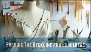 shaping the neckline and shoulders