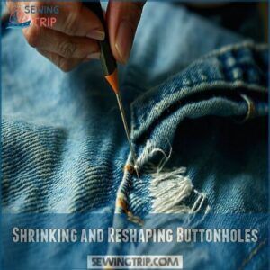 shrinking and reshaping buttonholes shrinking and reshaping buttonholes