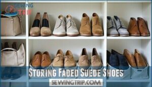 storing faded suede shoes
