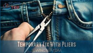 temporary fix with pliers