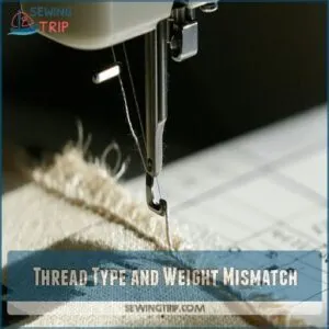 thread type and weight mismatch