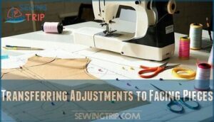 transferring adjustments to facing pieces