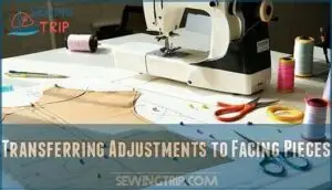 transferring adjustments to facing pieces