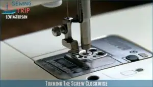 turning the screw clockwise