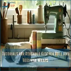 tutorials for reusable kitchen roll and beeswax wraps