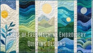 types of free machine embroidery quilting designs