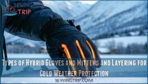 types of hybrid gloves and mittens and layering for cold weather protection