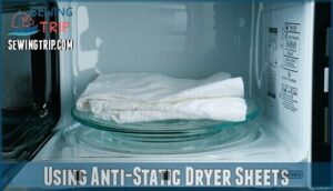 using anti-static dryer sheets