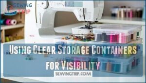 using clear storage containers for visibility