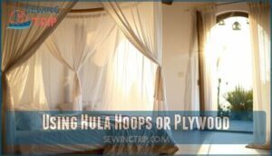 using hula hoops or plywood