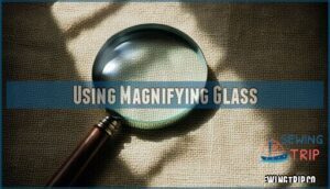 using magnifying glass