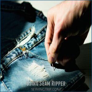 using seam ripper using seam ripper