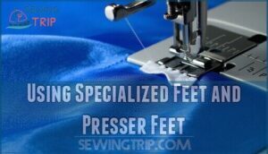 using specialized feet and presser feet