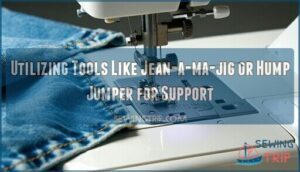 utilizing tools like jean-a-ma-jig or hump jumper for support
