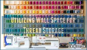 utilizing wall space for thread storage