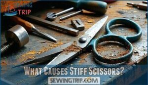 what causes stiff scissors