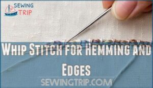 whip stitch for hemming and edges