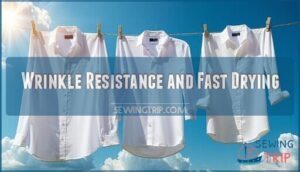 wrinkle resistance and fast drying