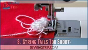 3.  string tails too short: