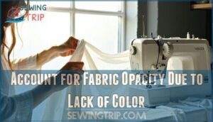 account for fabric opacity due to lack of color