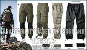 adaptability based on usage and materials