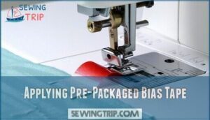 applying pre-packaged bias tape