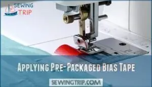 applying pre-packaged bias tape