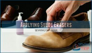 applying suede erasers