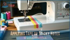 applying tape or sticky notes