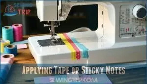 applying tape or sticky notes
