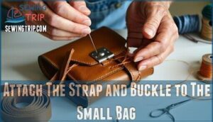 attach the strap and buckle to the small bag