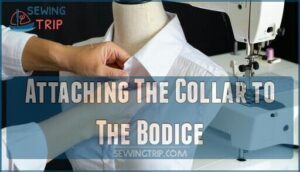 attaching the collar to the bodice