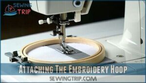 attaching the embroidery hoop