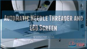 automatic needle threader and lcd screen