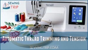 automatic thread trimming and tension