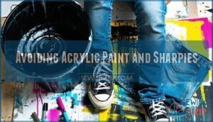 avoiding acrylic paint and sharpies