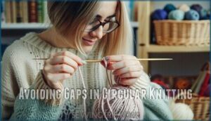 avoiding gaps in circular knitting