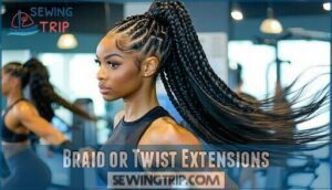 braid or twist extensions