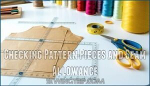 checking pattern pieces and seam allowance