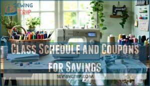 class schedule and coupons for savings