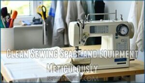 clean sewing space and equipment meticulously