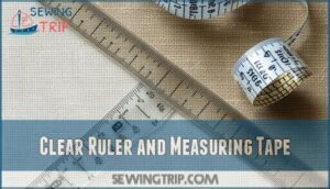 clear ruler and measuring tape