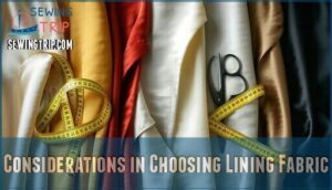 considerations in choosing lining fabric