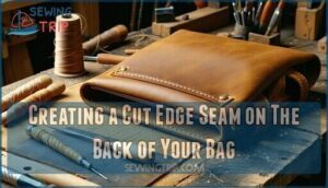creating a cut edge seam on the back of your bag