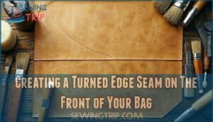 creating a turned edge seam on the front of your bag