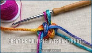 creating multiple overhand knots