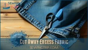 cut away excess fabric